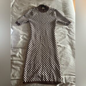 Abercrombie checkered mock neck sweater dress